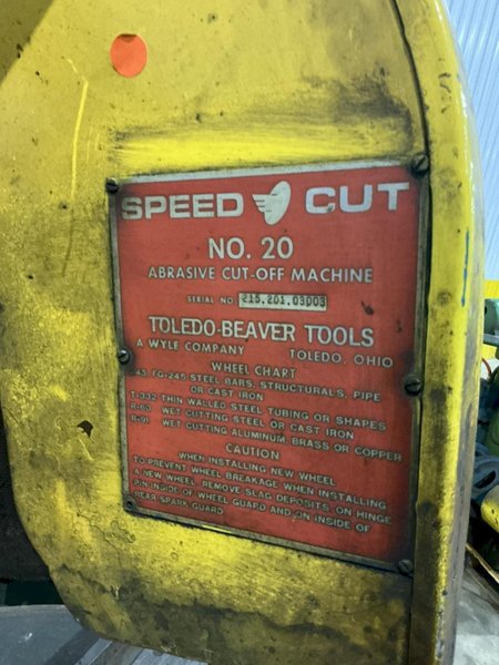 20" SPEED CUT MODEL #20 ABRASIVE CUT-OFF MITER SAW: YOBRO #24677