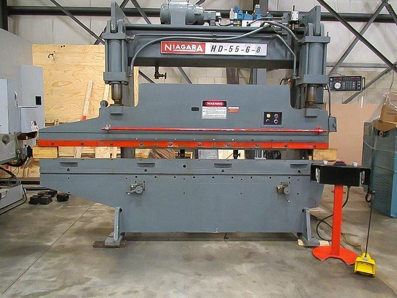 55 Ton x 10 ft. Niagara Hydraulic Press Brake Model HD-55-6-8 w/ Single Axis CNC Back Gauge and 2 ft. Horn Extension