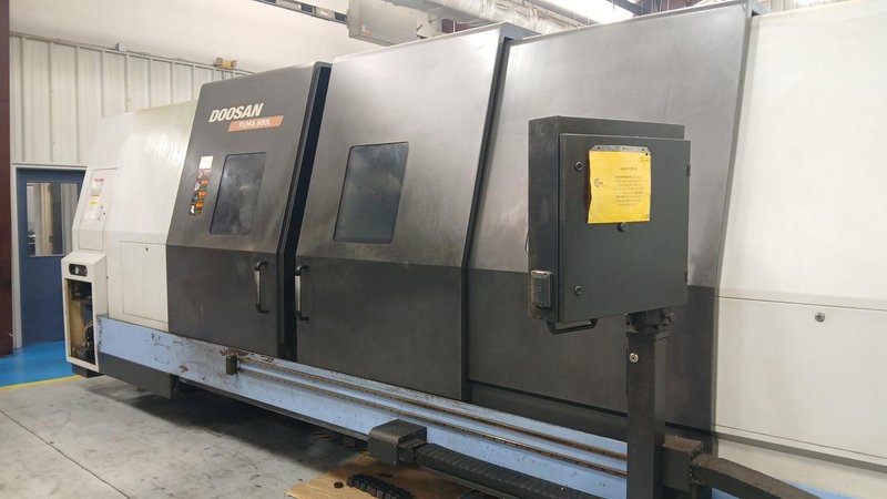 Doosan Puma 800L CNC Lathe, 2012 – Schunk Hyd Steady, 12″ Big Bore, Chip Conveyor, 4233 Cut Hours