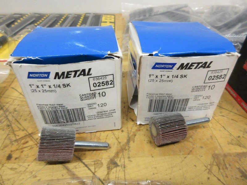 Flex Hone 12MM Brushes, Assorted Wire Tube Brushes,  Assorted 1/4" Shank Flap Disks- Auction Item