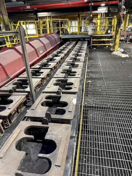 2023 Sinto 2 line mold handling system for tag# 23 Sinto 21 molds per side, mold transfers, hydraulic system and controls, weights and jackets, weight and jacket shifter, mold push off
