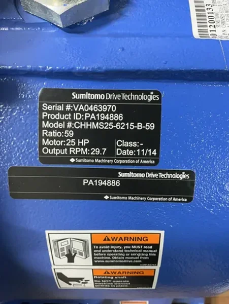 SUMITOMO 25 HP GEAR DRIVE   -  CHHMS25-6215-B-59
