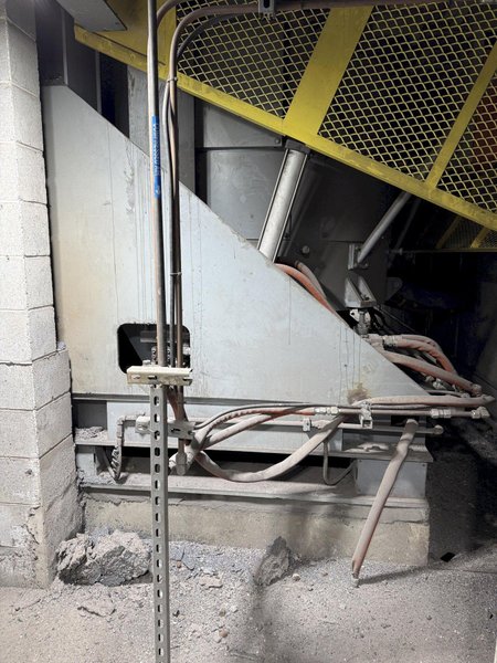 2021 Inductotherm melt system with 2- traveling charge feeders with scales, Inductotherm type 3000 DT-2 ACF-2 3000 kw power supply rated at 300 h. s/n 21H-381478-246-11 interconnecting buss and cables, 2- 4metric steel shell furnaces with stands, hydraulic system , water system with twin 50hp pumps, 2021 Emsco model Hypro 25 stainless steel heat exchanger , related piping, controls, remote operators stand, related controls, lining pushout, Sonmez incoming power transformer type HTYAA3KH-326623 s/n 15729 rated at 3260-4025 KVA, 12,470 volt primary volts, 2x575 secondary volts, spare incoming transformer same as above s/n 15364