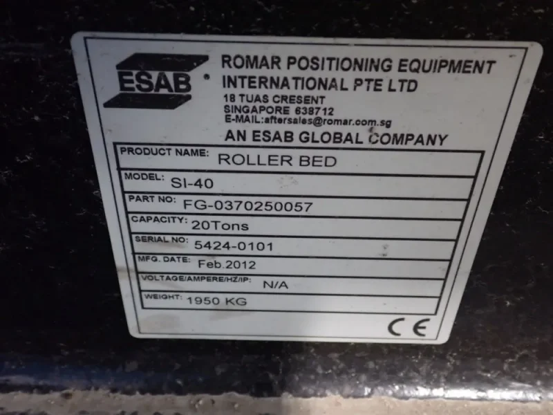 ESAB 20 TONS ROLLER BED   -  SI-40