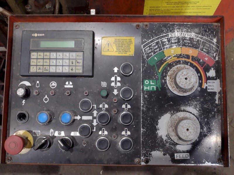 13" x 20" COSEN MODEL #C500MNC FULLY PROGRAMMABLE AUTOMATIC MITER HORIZONTAL BANDSAW: STOCK #18782