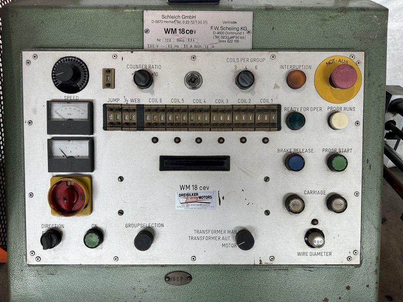 SCHLEICH GMBH MODEL WM18CEV AUTOMATIC WINDING MACHNE. STOCK # 0638423