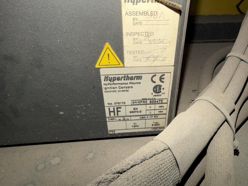 120" X 60' CUTTING SYSTEMS INC/HYPERTHERM HPR260 HYPERFORMANCE PLASMA SYSTEM. STOCK #0432626