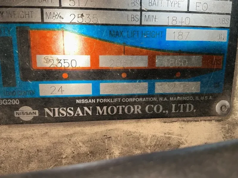 Nissan 2350 Lbs Electric Forklift - Cspo1l5s