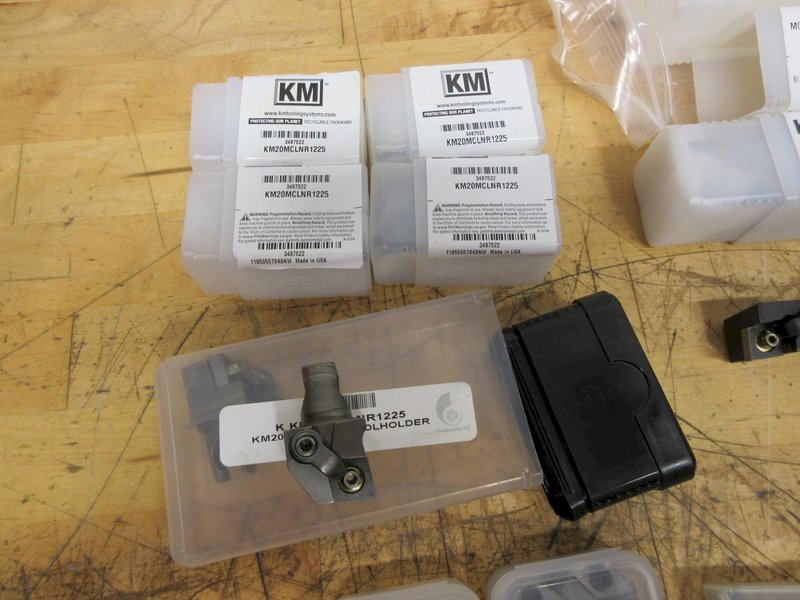 Inserted Turning Tool Holders, (2) Kennametal MCLNR1616H12 5/8" Facing, (6) KM KM20MCLNR11225 Replaceable Heads and Assorted Carbide Inserts **NEW**- Auction Item