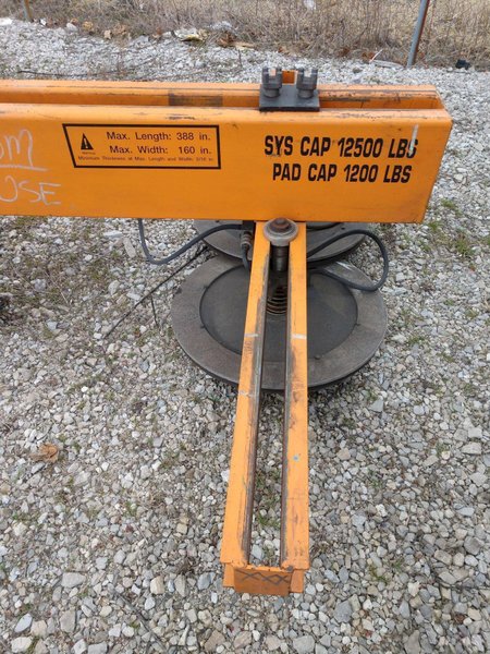 12,500 LB X 150" X 380" PERMADUR MODEL 408 VACCUM PLATE LIFTING SYSTEM. STOCK # 2756
