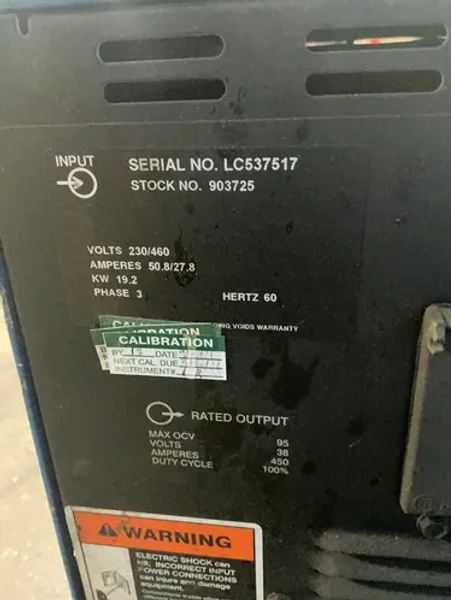 Miller  450 A  Welder  - Invision 456mp
