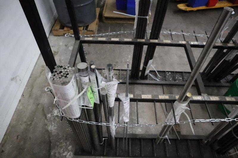 Vertical Material Storage Rack with Contents- Auction Item