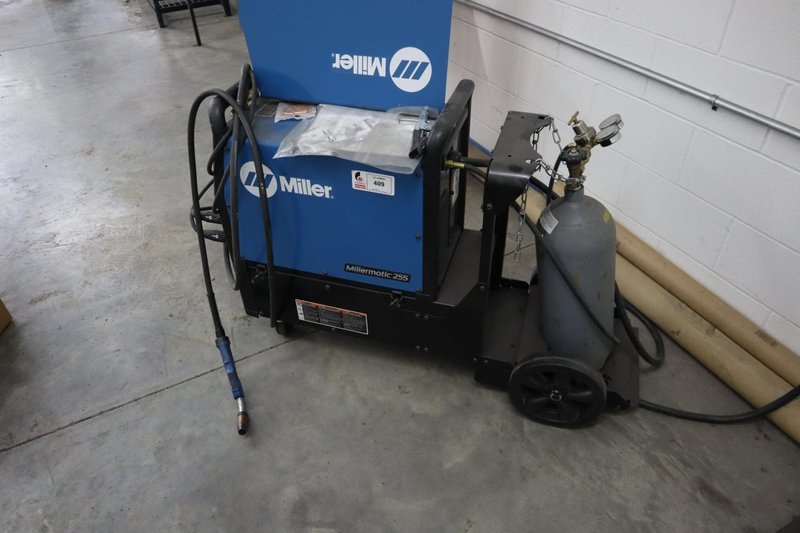 MIller Millermatic 255 MIG Welder with Buil-in Wire Feed Unit, Miller Torch, Cart - Single Phase-New 2021- Auction Item