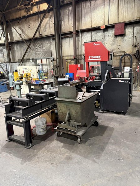 20” X 24” AMADA VT-5063SW CNC VERTICAL TILT-FRAME BANDSAW W/ 96” AUTO FEED SYSTEM. (NEW IN 2025) STOCK #1218725