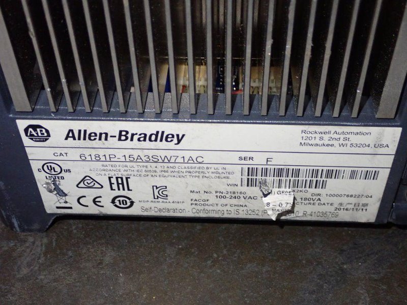 ALLEN BRADLEY 15" MONITOR  -  6181P-15A3SW71AC