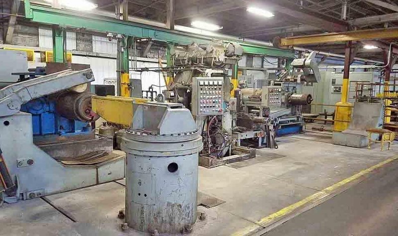 5" x 18" x 14" BLISS/UNITED 4 HIGH NON REVERSING ROLLING MILL (14679)