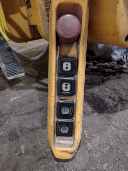 2 TON x 12&#039; GORBEL TENSION STAND JIB CRANE WITH 2 TON HARRINGTON HOIST &amp; POWER TROLLEY: STOCK #18873