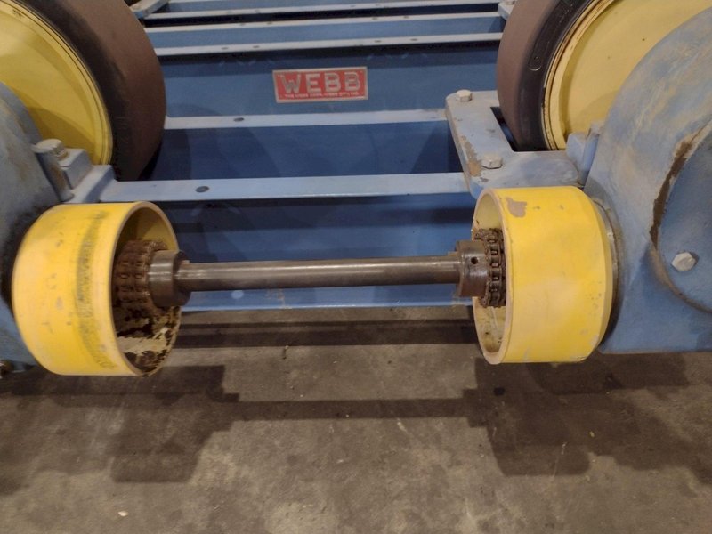 40 TON (80,000 LBS) x 15' WEBB MODEL R-500 POWERED TANK TURNING ROLLS; 1 DRIVE &amp; 3 IDLERS: STOCK #23747