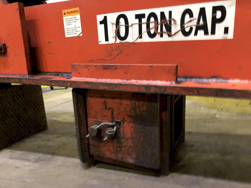 20,000 LB 10 TON BUSHMAN MODEL 6100 SINGLE RIM VERTICAL COIL LIFTING TONG SCISSOR TYPE COIL LIFT: STOCK #15815