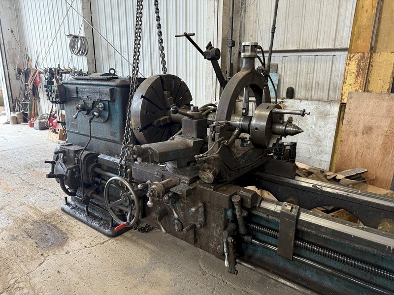39&quot; x 35&#039; (420&quot;) LEHMANN DUAL CARRIAGE ENGINE LATHE WITH 15 HP G+P BELT GRINDING ATTACHMENT: YOBRO #24125