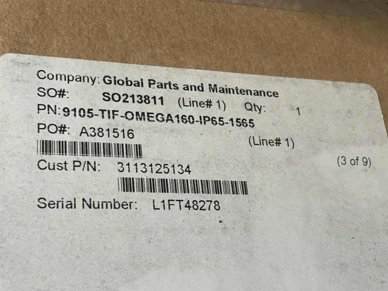 ATI 6-AXIS FORCE/TORQUE TRANSDUCER  -  9105-TIF-OMEGA160-IP65-1565