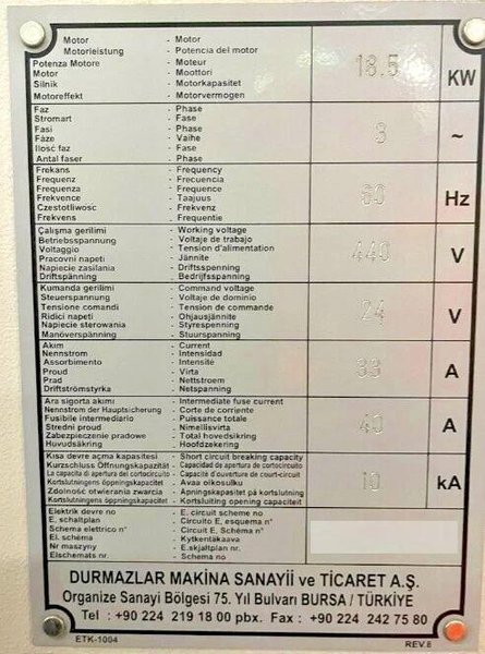 Durmazlar AD-S 30175 CNC Press Brake – 175 Ton 10′ 2022