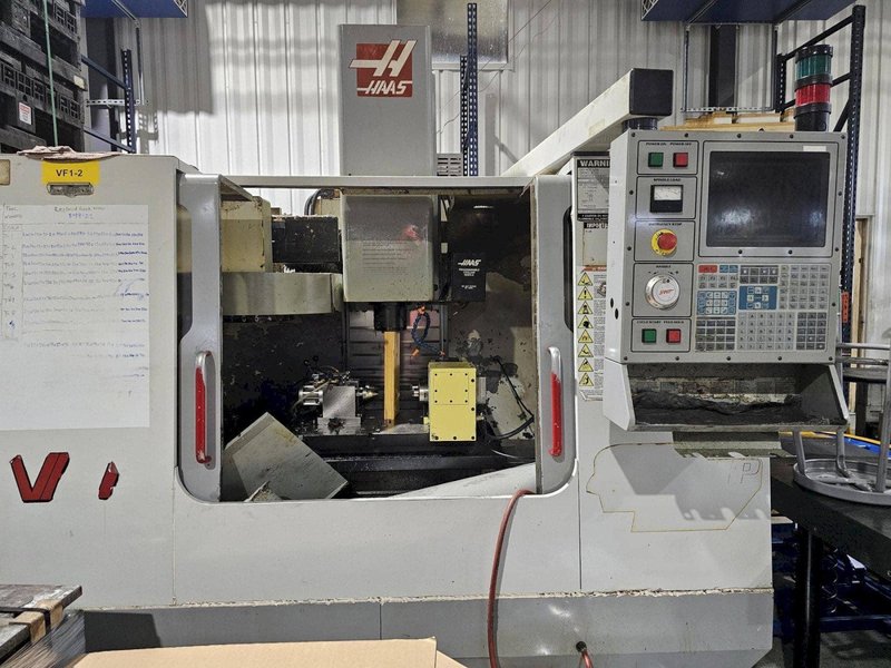 Haas VF-1 VMC, 2001 – Rigid Tapping, Chip Auger, 4th Axis Ready