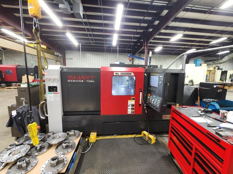 Smart NL3000BM CNC Lathe, 2023 – 12″ Chuck, Live Tooling, Programmable Tailstock, Box Ways, Chip Conveyor