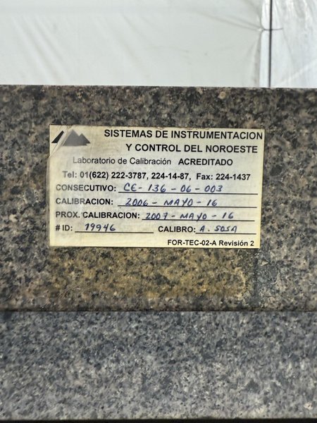 48&quot; X 60&quot; X 6&quot; GRANITE SURFACE PLATE WITH STAND. STOCK # 1120424