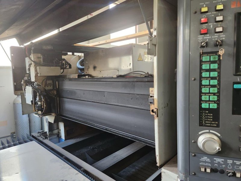 2500W Mazak Super Turbo X510 Hi-Pro Supercharged Co2 Laser, 1999 – 5′ x 10′ Tables, $15k in upgrades/refurb in 2023