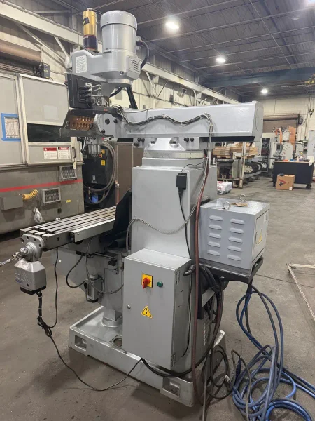 USED SHARP 10" X 54" HEAVY-DUTY KNEE MILL MODEL TMV-K-N WITH 3-AXIS READOUT