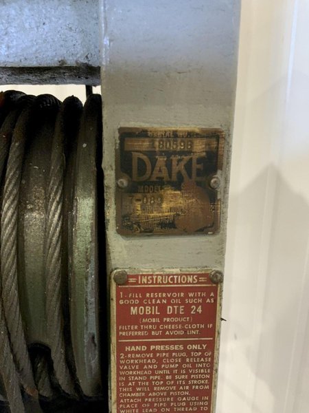 25 TON DAKE HYDRAULIC H FRAME PRESS: STOCK #81483