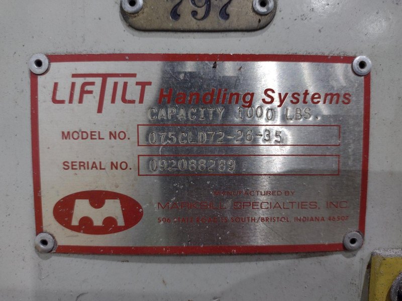 1,000 LBS LIFTILT MODEL #075CLD72-26-35 PART DUMPER: STOCK #23227