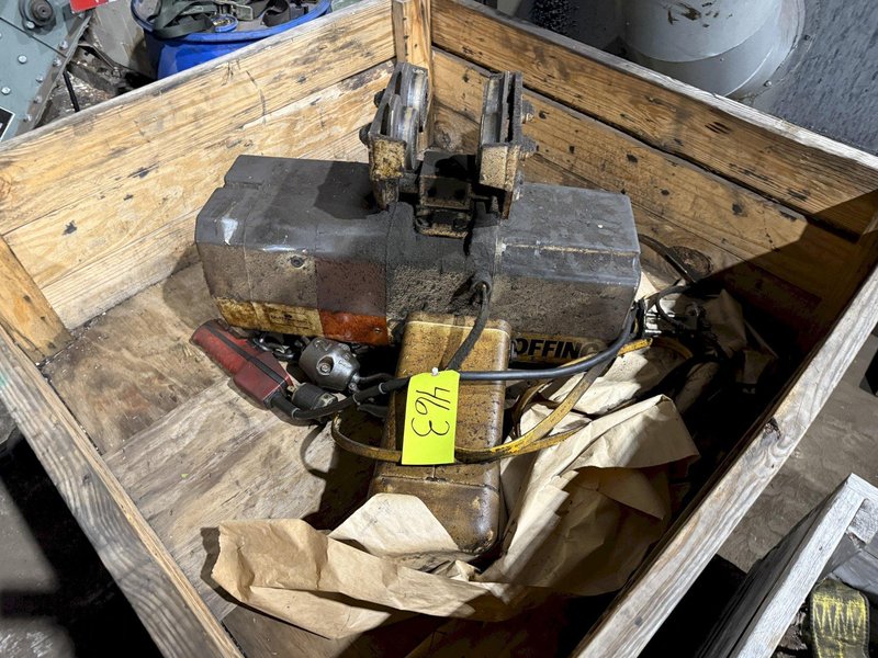 2 TON COFFING ELECTRIC CHAIN HOIST WITH TROLLEY: STOCK #24474