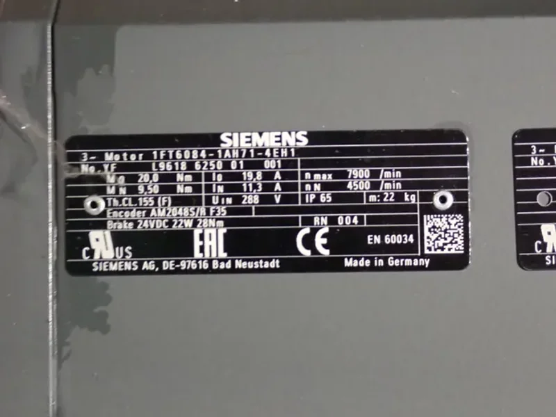 Siemens  Ac Servo Motor  - 1ft6084-1ah71-4eh1