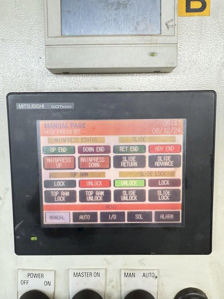 50 TON BP POWER ENGINEEERING FOUR POST HYDRAULIC PRESS (2014). STOCK # 0130425.