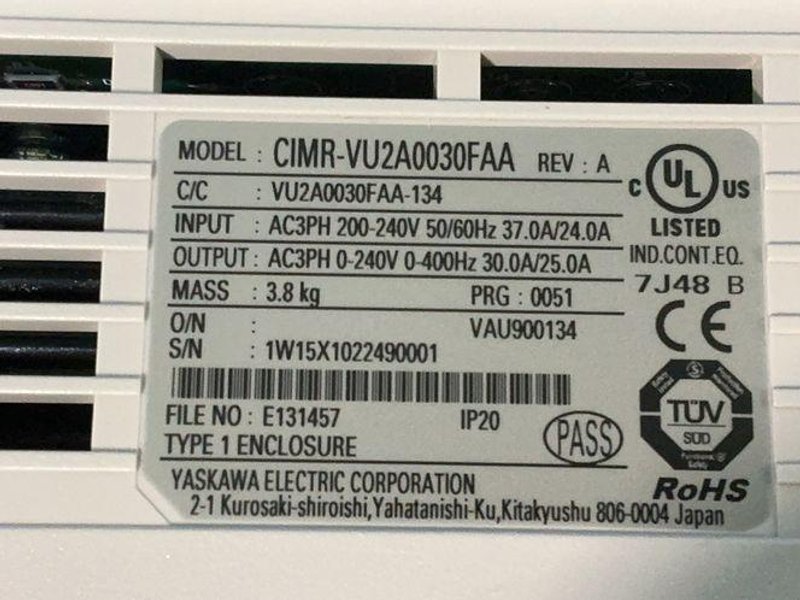 Yaskawa Ac Drive / Variable Frequency Drive  -  Cimr-vu2a0030faa