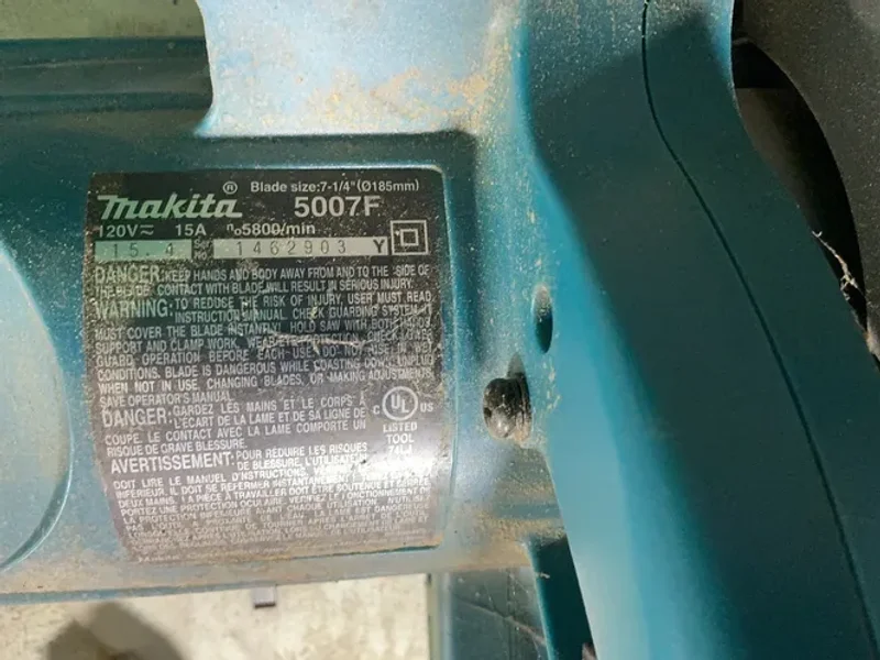 MAKITA 7.25” BLADE, 17”X77” TRACK PANEL SAW  -  5007F