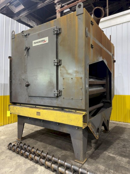 72" WIDE x 16" HIGH PANGBORN MODEL #ES1821-125 TOP &amp; BOTTOM PLATE SHOT BLAST MACHINE, WITH DUST COLLECTOR: YOBRO #25181