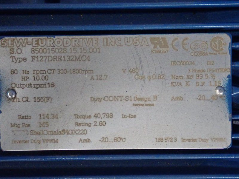 SEW-EURODRIVE 10 HP GEAR MOTOR