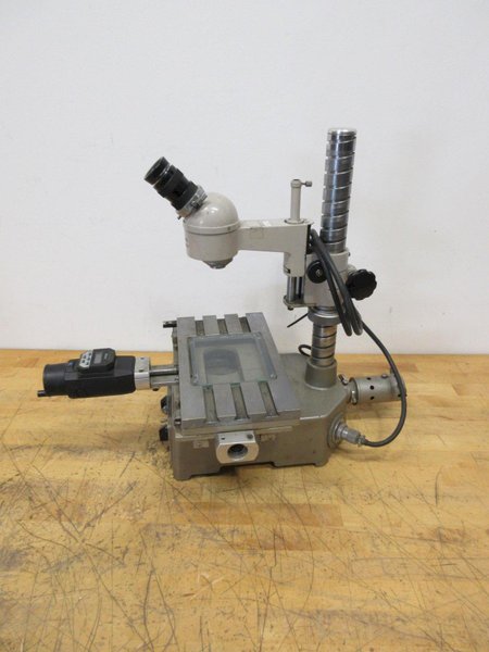 Nikon Measurescope Microscope with 15x Objective Lens, Stage Light, (1) Mitutoyo 164-162 Digital Micrometers 0-2" Range .00005" Resolution- Auction Item