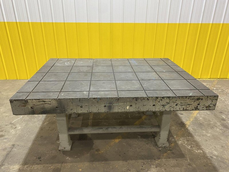 50" X 70" X 31" PORTAGE PRECISION STEEL LAYOUT WELDING TABLE: STOCK #19994