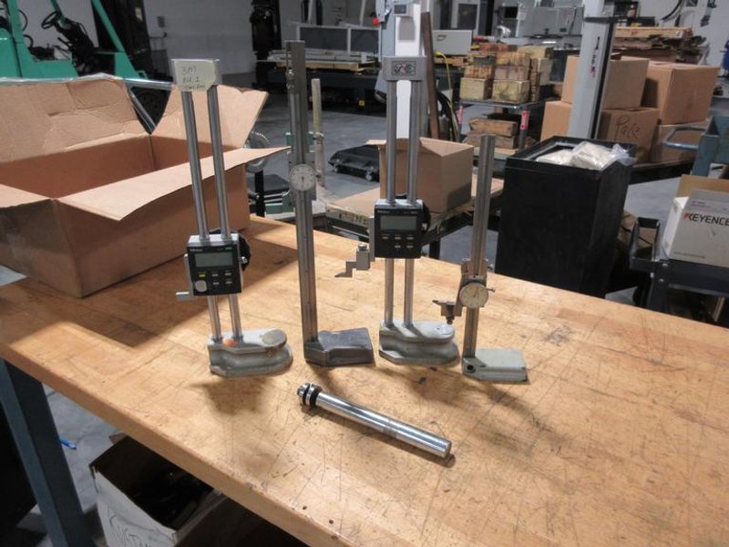Digital and Dial Height Stands10-12", Mitutoyo and Scher Tumico **Uknown Working Order**- Auction Item