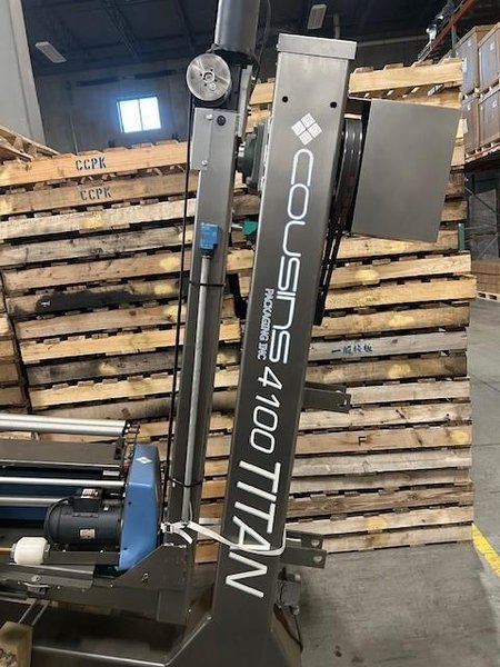 Cousins 4100T-FSR Free-Standing Rear Mount Semi-Automatic Pallet Stretch Wrapper