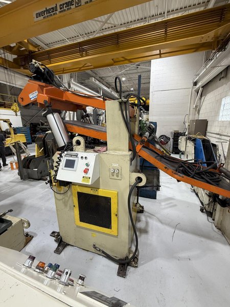 10,000 lbs. x 24&quot; Dallas Motorized Coil Reel with Car and Peeler, Threader and Hold Down Station, Year 1995