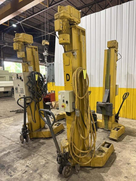 (4) 15 TON SEFAC MODEL #M120BF2000 MOBILE RAIL CAR / LOCOMOTIVE JACK LIFTS, 120,000 LBS TOTAL: YOBRO #23868
