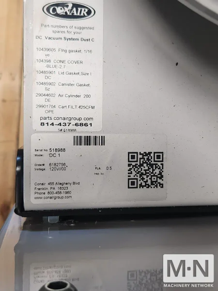 Conair PF-6 Vacuum Material Conveying System MFG 2021 Only used for testing