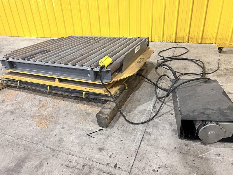 4,000 LBS X 60" X 48" ECONO LIFT HYDRAULIC SCISSOR LIFT TABLE WITH ROTARY ROLLER CONVEYOR TOP, 115 VOLT: STOCK #20958