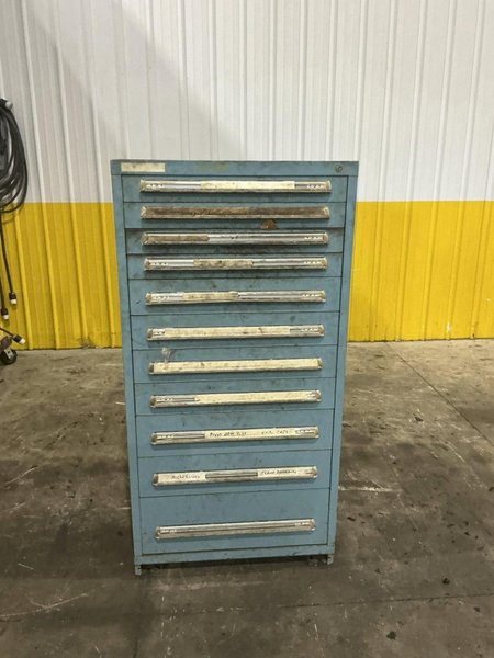 11 DRAWER STANLEY VIDMAR 28" X 30" X 59" TOOL &amp; PARTS STORAGE CABINET: YOBRO #25961