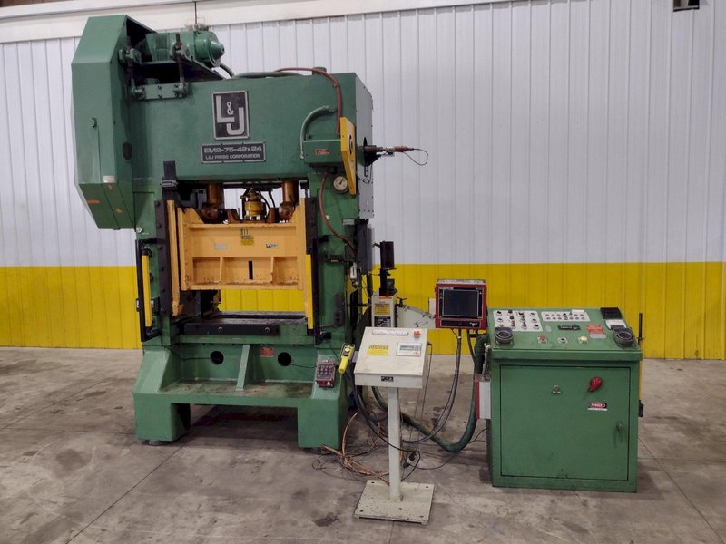 75 TON X 42" X 24" L&amp;J MODEL #EM275 HIGH SPEED STRAIGHT SIDE STAMPING PRESS, 2.5" STROKE: STOCK #23627